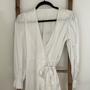 White silk robe